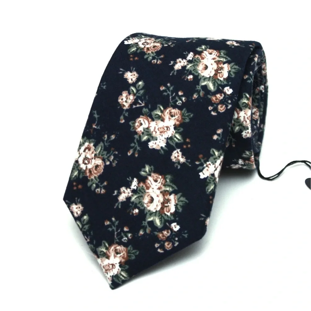 Floral cotton Men's Necktie Skinny 2 1/2W 58L